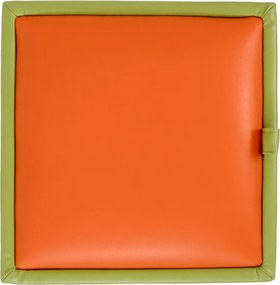Box puff - műbőr, zöld/narancssárga - 21899/21895 R