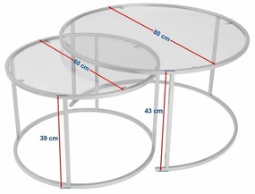 Aurum Gold dohányzóasztal szett 80 cm, 2 db