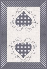 Asztalterítő szív bézs 30x45