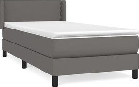 vidaXL szürke műbőr rugós ágy matraccal 100 x 200 cm