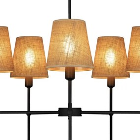 Rúdos csillár MADELA 5xE14/40W/230V juta/fekete