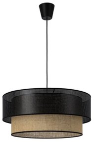 Zsinóros függőlámpa BORHO 1xE27/60W/230V fekete/juta