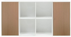 Fehér fali komód tölgyfa dekorral Hammel Mistral Kubus, 136 x 69 cm