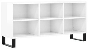 fehér magasfényű szerelt fa TV-szekrény 103,5 x 30 x 50 cm