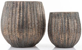 2 db-os borítókészlet, réz fém, fekete, 36x31x31, 28x23x23cm