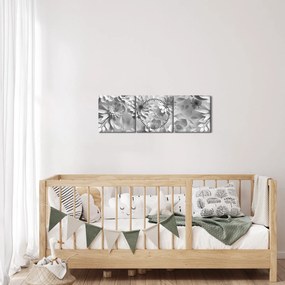 Kép - Fehér virágok (órával) (90x30 cm)