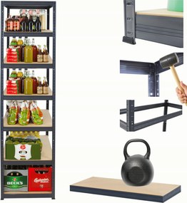 Tárolószekrény fém állvány Helios 270x35x35cm 7Px175kg 300EZER Komb