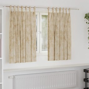 Velúr függöny 2 db gombfüggönnyel Krém 140x140 cm