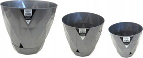 Virágtartó Szett 3 Db 10L 3L 1.5L Szürke Violet