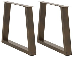 2 db V-alakú natúr acél dohányzóasztal láb 50x(42-43,3) cm