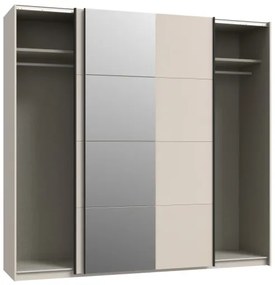 ODEN gardróbszekrény tükörrel 220x210 cm bézs