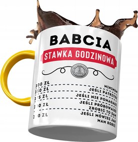 Sárga Bögre Nagymama Napjára Nyomtatott Fotóval