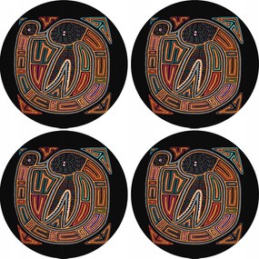 4 db-os filc alátét szett asztalra, padra 4D Kenya mintával