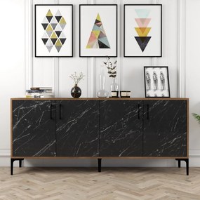 Kiev - Walnut, Black Marble