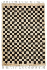 Fekete-természetes színű szőnyeg 170x120 cm Hemp - Think Rugs