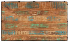 Újrahasznosított fa dohányzóasztal kerekekkel 100x 60 x 26 cm