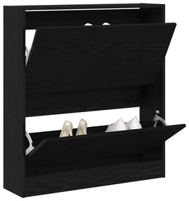 Cipőtároló Flip Fiókkal Fekete Tölgy 80x21x87,5 cm