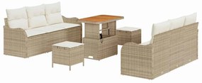 vidaXL Kerti Kanapé Szett párnával tárolóval 9 pcs Beige és krém