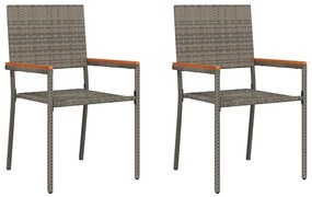 vidaXL Kerti összecsukható székek 2 pcs Szürke és Barna