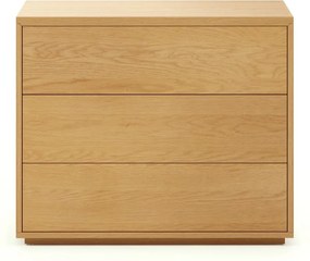 Alacsony természetes színű tölgyfa komód 90x75 cm Abilen - Kave Home