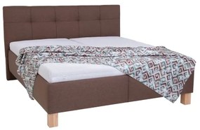MARIA kárpitozott ágy ágyneműtartóval, matrac nélkül, 180x200 cm, barna