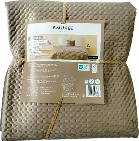 Nagy ágytakaró takaró 220x200 velúr steppelt Bézs barna 788