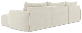 Krémszínű kinyitható-tárolóhelyes sarokkanapé Kalena – Makamii