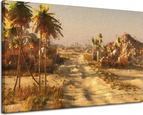 Vászonkép Sivatagi város Nap Régi fotó 120x80 cm