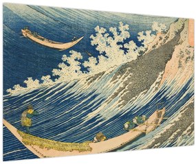 Kép - Katsushika Hokusai, Fishing Boats at Choshi in Shimosa (Soshu Choshi) , reprodukciók (90x60 cm)