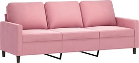 vidaXL 3 személyes rózsaszín bársony kanapé 180 cm