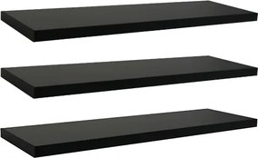Falra Akasztható Polc 50 CM Fekete 3 Db-os Szett