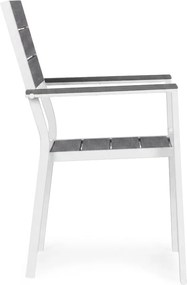 Kerti szék, MultiGarden YC-051KD-4-5, fehér/sötétszürke, 54,5 x 52 x 89 cm, acél keret, HDPE ülő- és háttámla, 150 kg teherbírás, 2 db-os szett