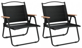 2 db fekete oxford szövet camping szék 54 x 43 x 59 cm