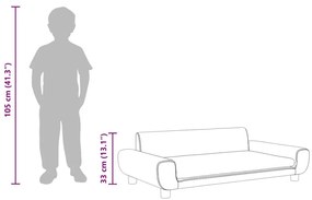 kék bársony gyerekkanapé 100 x 54 x 33 cm