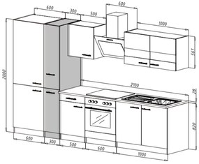 Hagen30 kétrészes kamraszekrény Több színben! 200cm magas Sonoma - Fekete N