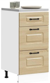 konyhai alsószekrény Kalmar&quot; magasfényű fehér, rétegelt fa&quot;