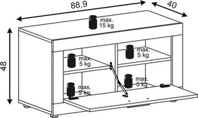 Cipősszekrény Oldwood/Beton Színben. LUNA2
