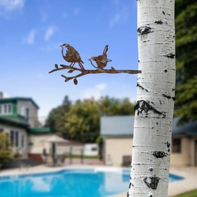 Bird fém kerti dísztárgy, barna, 55×22 cm