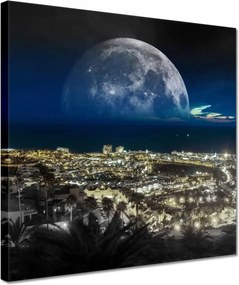 Vászonkép 30x30 Hold a város felett Éjszaka