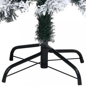 zöld PVC műkarácsonyfa pelyhes hóval 300 cm