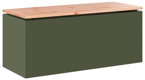 vidaXL Kerti pad Oliva zöld 100 x 40 x 43 cm Acél
