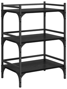 vidaXL Konyhai kocsi Fekete tölgy 50 x 35 x 75.5 cm Faanyag