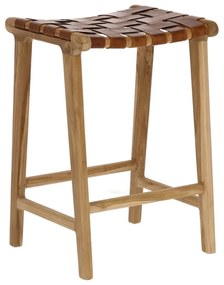 Natúr színű bőrutánzat bárszék (ülésmagasság 67 cm) Calixta – Kave Home