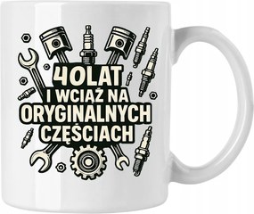 Születésnapi Bögre Eredeti Alkatrészekkel 40-60 éves Fehér 330ml