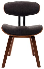 6 db szürke hajlított fa és szövet étkezőszék