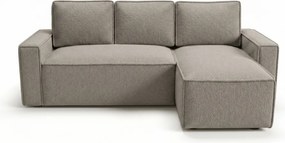 SMART BOUCLE L alakú kihúzható, megfordítható sarokkanapé 232x143 cm, szürkésbézs