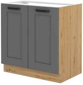 Alsó konyhaszekrény a mosogató alá Lucid 80 ZL 2F BB (artisan tölgy + dustgrey). 1045579
