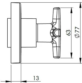 CeraStyle PLUS hidegvizes bidé csaptelep - DURU monoblokkos WC-hez - falsík alatti - 1/2&quot;