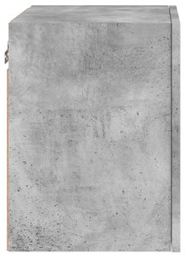 2 db betonszürke szerelt fa fali TV-szekrény 40,5 x 30 x 40 cm