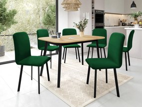 Széthúzható étkezőasztal 130 cm Grospan S 130x80 (arany craft tölgy + fekete) (4-6 fő részére). 1105346